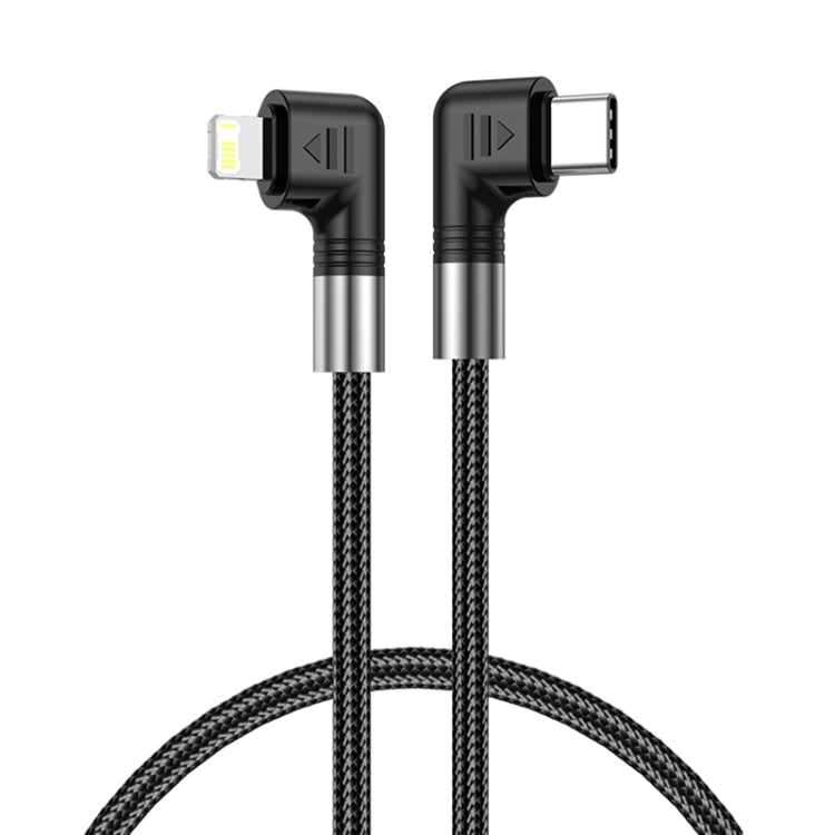 A9 30W USB-C/Type-C 轉 8 Pin 雙 L 形數據線，0.5m，1m，2m，3m