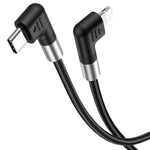 A9 30W USB-C/Type-C 轉 8 Pin 雙 L 形數據線，0.5m，1m，2m，3m