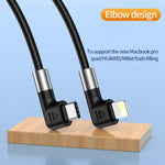 A9 30W USB-C/Type-C 轉 8 Pin 雙 L 形數據線，0.5m，1m，2m，3m