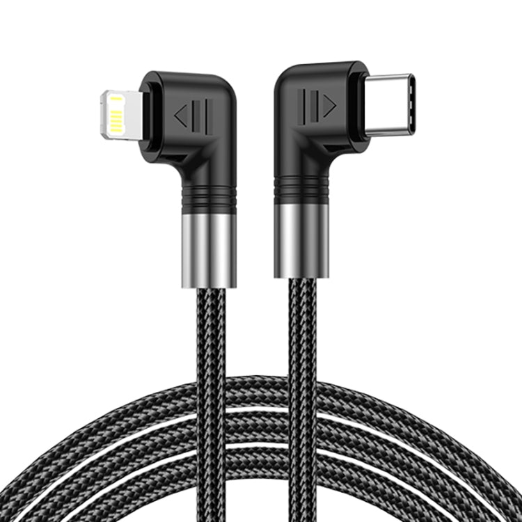 A9 30W USB-C/Type-C 轉 8 Pin 雙 L 形數據線，0.5m，1m，2m，3m
