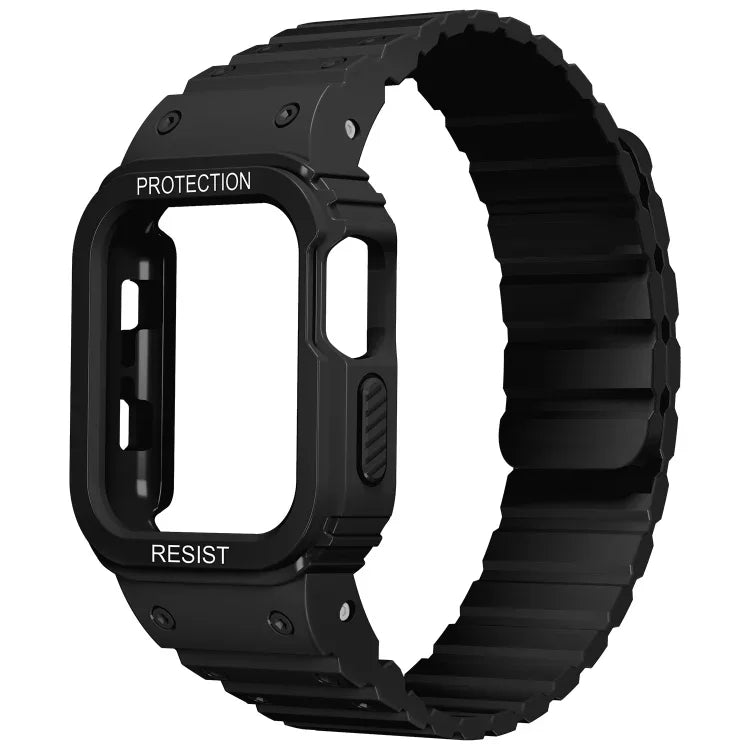 Silicone Integrated Frame Watch Band, For Apple Watch Series 8&7 41mm / SE 2&6&SE&5&4 40mm, For Apple Watch Ultra 49mm, For Apple Watch Series 8&7 45mm / SE 2&6&SE&5&4 44mm