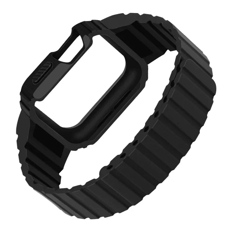 Silicone Integrated Frame Watch Band, For Apple Watch Series 8&7 41mm / SE 2&6&SE&5&4 40mm, For Apple Watch Ultra 49mm, For Apple Watch Series 8&7 45mm / SE 2&6&SE&5&4 44mm