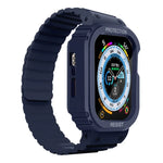 Silicone Integrated Frame Watch Band, For Apple Watch Series 8&7 41mm / SE 2&6&SE&5&4 40mm, For Apple Watch Ultra 49mm, For Apple Watch Series 8&7 45mm / SE 2&6&SE&5&4 44mm