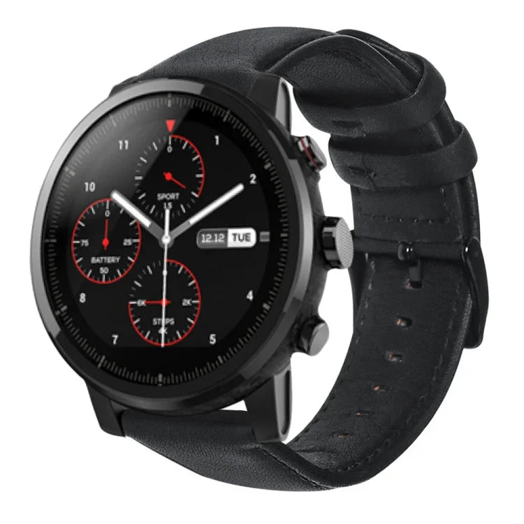 油蠟真皮錶帶，適用於Amazfit GTR 47mm / Pace / Stratos，Amazfit 2 Stratos，Ticwatch Pro / E2 / S2，Pebble第一代，Pebble Time