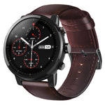 油蠟真皮錶帶，適用於Amazfit GTR 47mm / Pace / Stratos，Amazfit 2 Stratos，Ticwatch Pro / E2 / S2，Pebble第一代，Pebble Time