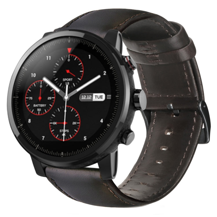 油蠟真皮錶帶，適用於Amazfit GTR 47mm / Pace / Stratos，Amazfit 2 Stratos，Ticwatch Pro / E2 / S2，Pebble第一代，Pebble Time