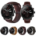 油蠟真皮錶帶，適用於Amazfit GTR 47mm / Pace / Stratos，Amazfit 2 Stratos，Ticwatch Pro / E2 / S2，Pebble第一代，Pebble Time