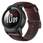 油蠟真皮錶帶，適用於Amazfit GTR 47mm / Pace / Stratos，Amazfit 2 Stratos，Ticwatch Pro / E2 / S2，Pebble第一代，Pebble Time