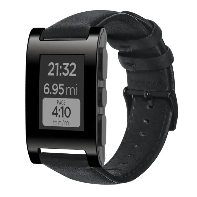油蠟真皮錶帶，適用於Amazfit GTR 47mm / Pace / Stratos，Amazfit 2 Stratos，Ticwatch Pro / E2 / S2，Pebble第一代，Pebble Time