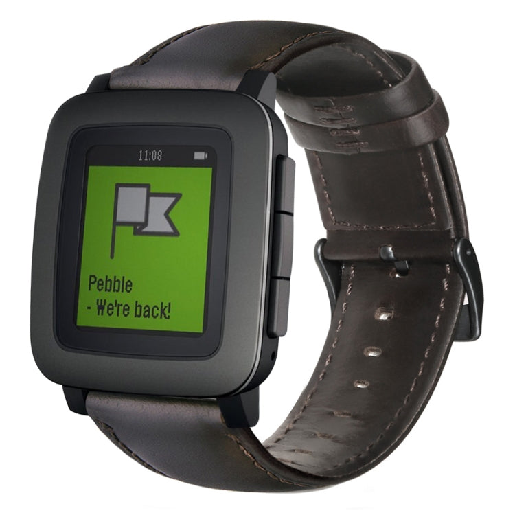 油蠟真皮錶帶，適用於Amazfit GTR 47mm / Pace / Stratos，Amazfit 2 Stratos，Ticwatch Pro / E2 / S2，Pebble第一代，Pebble Time