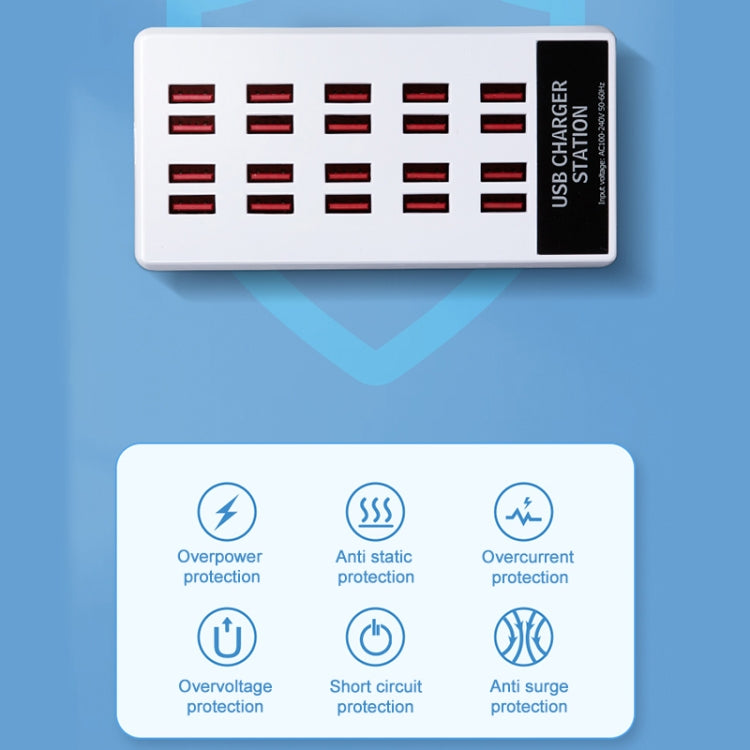 20 埠桌面 USB 充電站 HUB