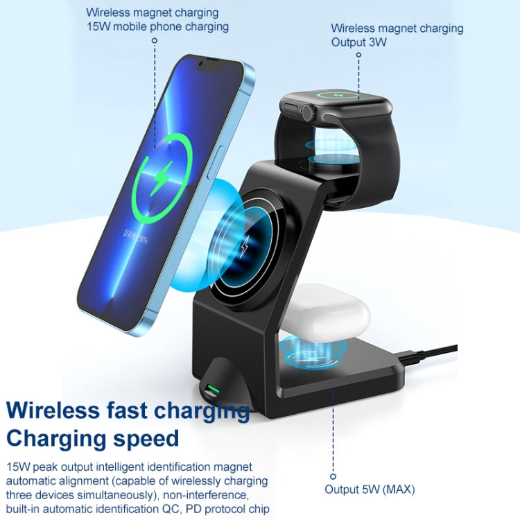 WT-158 磁吸多合一無線充電器，多合一