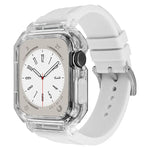 水晶透明聚碳酸酯殼矽膠錶帶，適用 Apple Watch Series 8&7 45mm