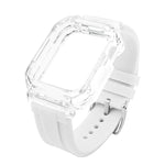 水晶透明聚碳酸酯殼矽膠錶帶，適用 Apple Watch Series 8&7 45mm