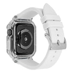 水晶透明聚碳酸酯殼矽膠錶帶，適用 Apple Watch Series 8&7 45mm
