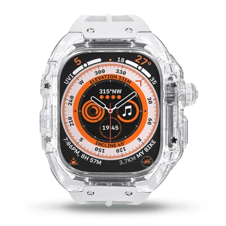 氟橡膠透明護甲殼錶帶，適用 Apple Watch Ultra 3 / 2 / 1 49mm