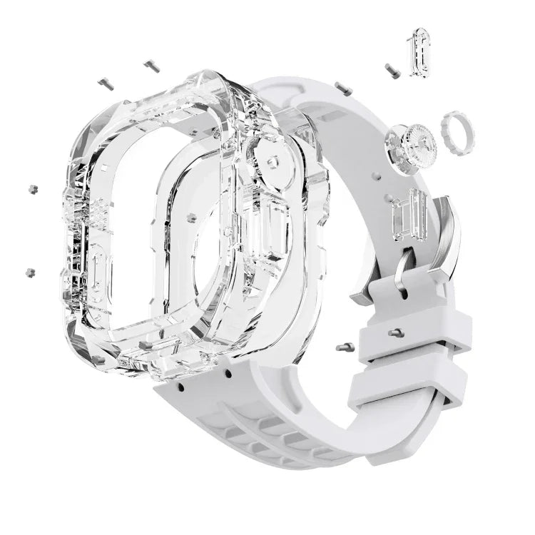 氟橡膠透明護甲殼錶帶，適用 Apple Watch Ultra 3 / 2 / 1 49mm