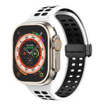 磁吸折疊扣方孔矽膠錶帶，適用 Apple Watch Series 8&7 45mm，適用 Apple Watch Series 8&7 41mm