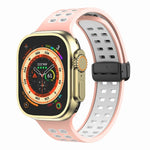 磁吸折疊扣方孔矽膠錶帶，適用 Apple Watch Series 8&7 45mm，適用 Apple Watch Series 8&7 41mm
