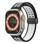 磁吸折疊扣方孔矽膠錶帶，適用 Apple Watch Series 8&7 45mm，適用 Apple Watch Series 8&7 41mm