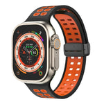 磁吸折疊扣方孔矽膠錶帶，適用 Apple Watch Series 8&7 45mm，適用 Apple Watch Series 8&7 41mm