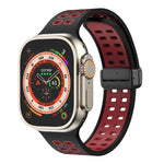 磁吸折疊扣方孔矽膠錶帶，適用 Apple Watch Series 8&7 45mm，適用 Apple Watch Series 8&7 41mm