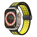 磁吸折疊扣方孔矽膠錶帶，適用 Apple Watch Series 8&7 45mm，適用 Apple Watch Series 8&7 41mm