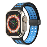 磁吸折疊扣方孔矽膠錶帶，適用 Apple Watch Series 8&7 45mm，適用 Apple Watch Series 8&7 41mm