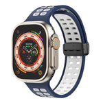 磁吸折疊扣方孔矽膠錶帶，適用 Apple Watch Series 8&7 45mm，適用 Apple Watch Series 8&7 41mm