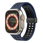 磁吸折疊扣方孔矽膠錶帶，適用 Apple Watch Series 8&7 45mm，適用 Apple Watch Series 8&7 41mm