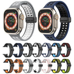 磁吸折疊扣方孔矽膠錶帶，適用 Apple Watch Series 8&7 45mm，適用 Apple Watch Series 8&7 41mm