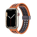 磁吸折疊扣方孔矽膠錶帶，適用 Apple Watch Series 8&7 45mm，適用 Apple Watch Series 8&7 41mm