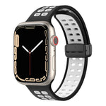磁吸折疊扣方孔矽膠錶帶，適用 Apple Watch Series 8&7 45mm，適用 Apple Watch Series 8&7 41mm