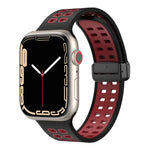磁吸折疊扣方孔矽膠錶帶，適用 Apple Watch Series 8&7 45mm，適用 Apple Watch Series 8&7 41mm