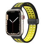 磁吸折疊扣方孔矽膠錶帶，適用 Apple Watch Series 8&7 45mm，適用 Apple Watch Series 8&7 41mm