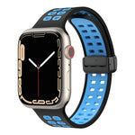 磁吸折疊扣方孔矽膠錶帶，適用 Apple Watch Series 8&7 45mm，適用 Apple Watch Series 8&7 41mm