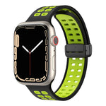 磁吸折疊扣方孔矽膠錶帶，適用 Apple Watch Series 8&7 45mm，適用 Apple Watch Series 8&7 41mm