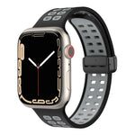 磁吸折疊扣方孔矽膠錶帶，適用 Apple Watch Series 8&7 45mm，適用 Apple Watch Series 8&7 41mm