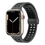 磁吸折疊扣方孔矽膠錶帶，適用 Apple Watch Series 8&7 45mm，適用 Apple Watch Series 8&7 41mm