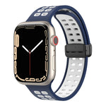 磁吸折疊扣方孔矽膠錶帶，適用 Apple Watch Series 8&7 45mm，適用 Apple Watch Series 8&7 41mm