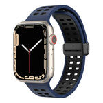 磁吸折疊扣方孔矽膠錶帶，適用 Apple Watch Series 8&7 45mm，適用 Apple Watch Series 8&7 41mm