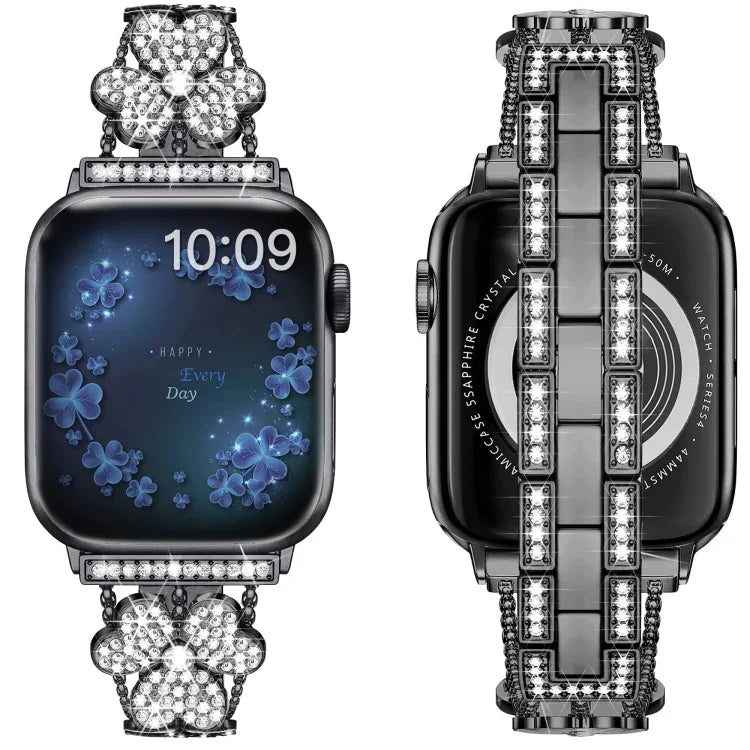 三葉草鑽石錶帶，適用 Apple Watch Series 8&7 45mm，適用 Apple Watch Series 8&7 41mm
