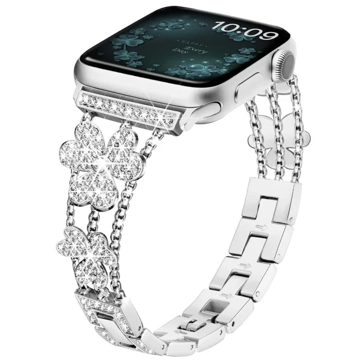 三葉草鑽石錶帶，適用 Apple Watch Series 8&7 45mm，適用 Apple Watch Series 8&7 41mm