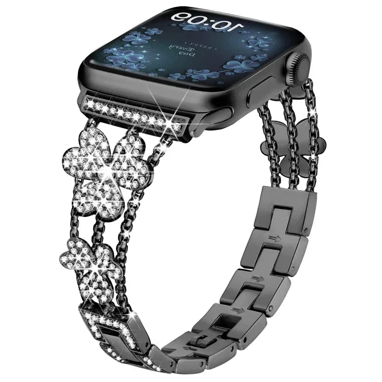 三葉草鑽石錶帶，適用 Apple Watch Series 8&7 45mm，適用 Apple Watch Series 8&7 41mm