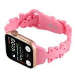 蝴蝶鏤空矽膠錶帶，適用於 Apple Watch Series 8&7 45mm，適用於 Apple Watch Series 8&7 41mm