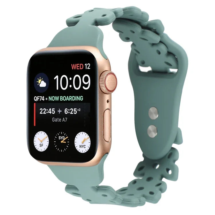 蝴蝶鏤空矽膠錶帶，適用於 Apple Watch Series 8&7 45mm，適用於 Apple Watch Series 8&7 41mm