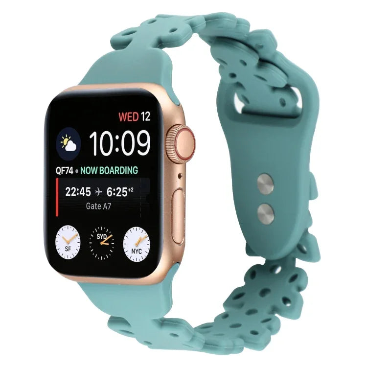 蝴蝶鏤空矽膠錶帶，適用於 Apple Watch Series 8&7 45mm，適用於 Apple Watch Series 8&7 41mm