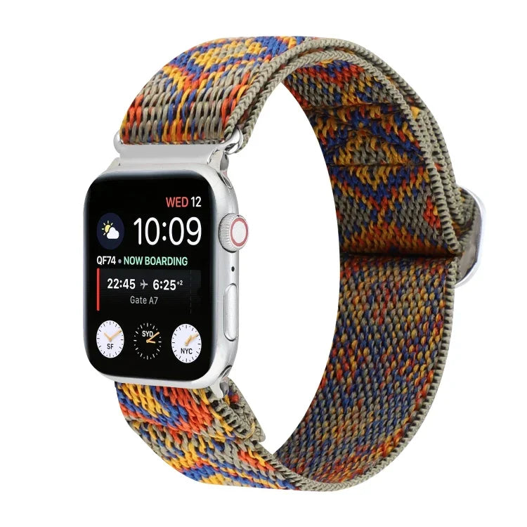 扣式彈性尼龍錶帶，適用於 Apple Watch Series 8&7 45mm，適用於 Apple Watch Series 8&7 41mm