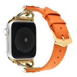 D 扣素面真皮錶帶，適用於 Apple Watch Series 8&7 45mm，適用於 Apple Watch Series 8&7 41mm