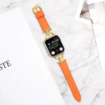 D 扣素面真皮錶帶，適用於 Apple Watch Series 8&7 45mm，適用於 Apple Watch Series 8&7 41mm